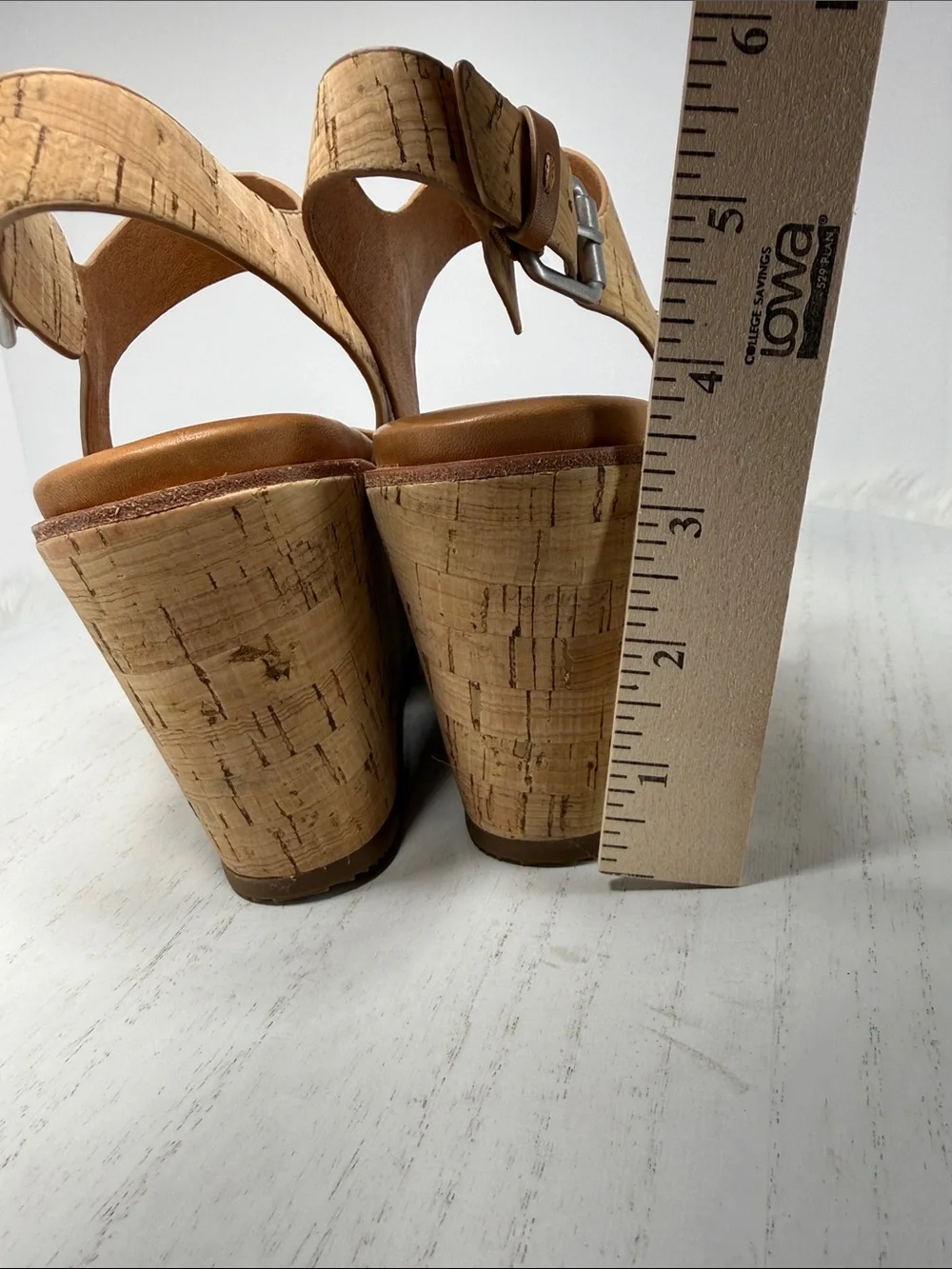 gentle souls Cork Strap Tan Wedge Sandals